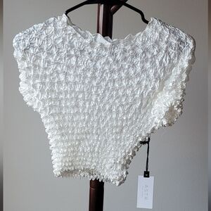 ASTR White Textured Top